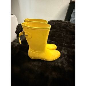 HUNTER WOMEN ORIGINAL SHORT MATTE Rain Boots Yellow Matte 10